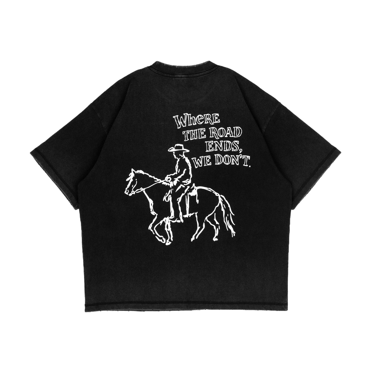 Compliments The Road Ends Black Vintage Tee