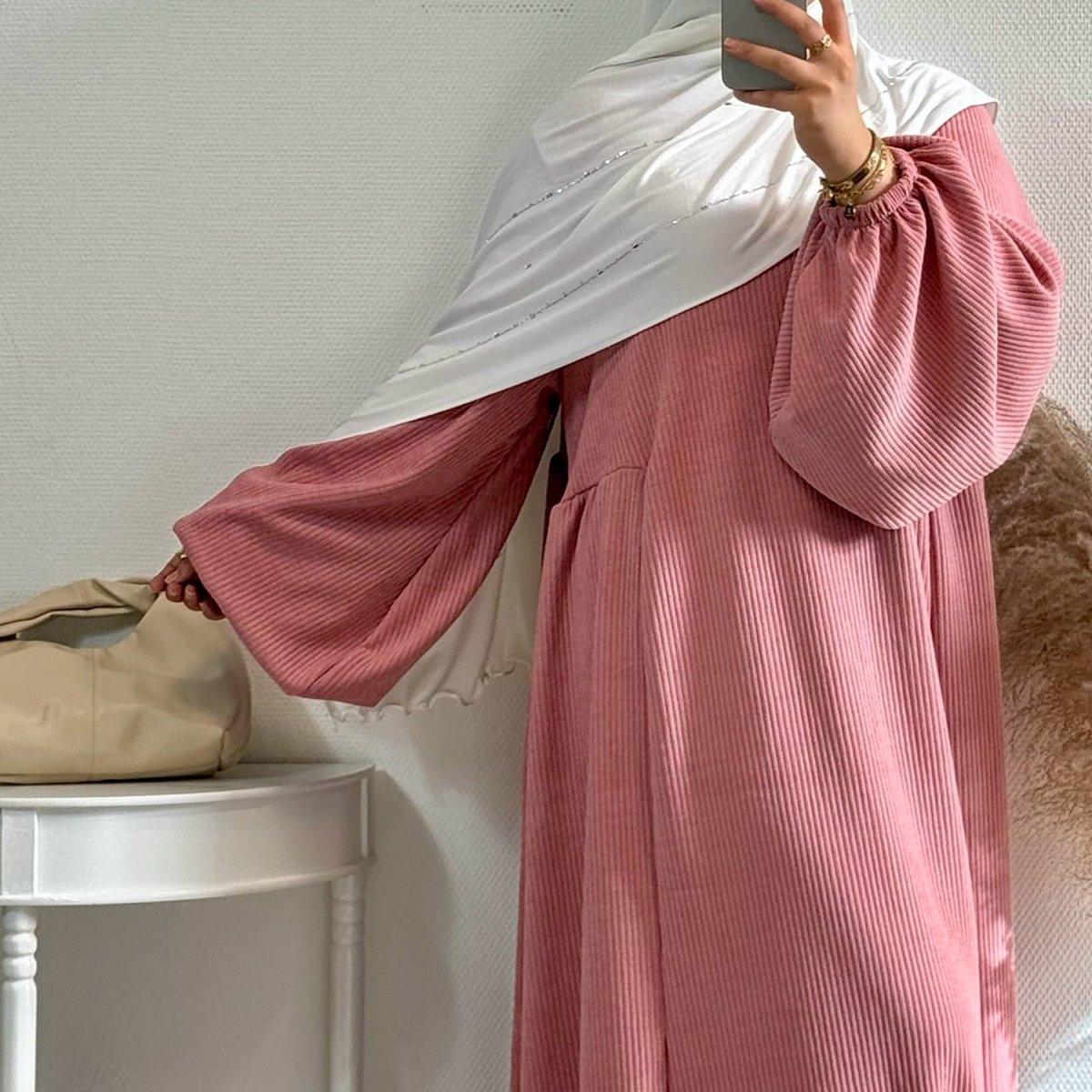 Corduroy Swing Loose Abaya | Corduroy Casual Abaya (MA117)