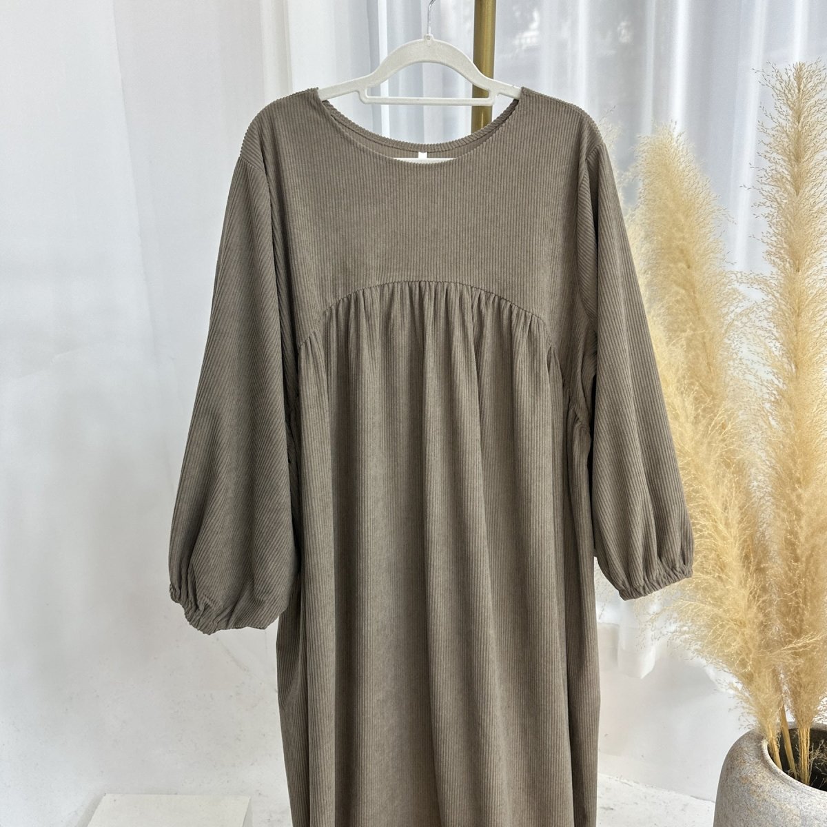 Corduroy Swing Loose Abaya | Corduroy Casual Abaya (MA117)