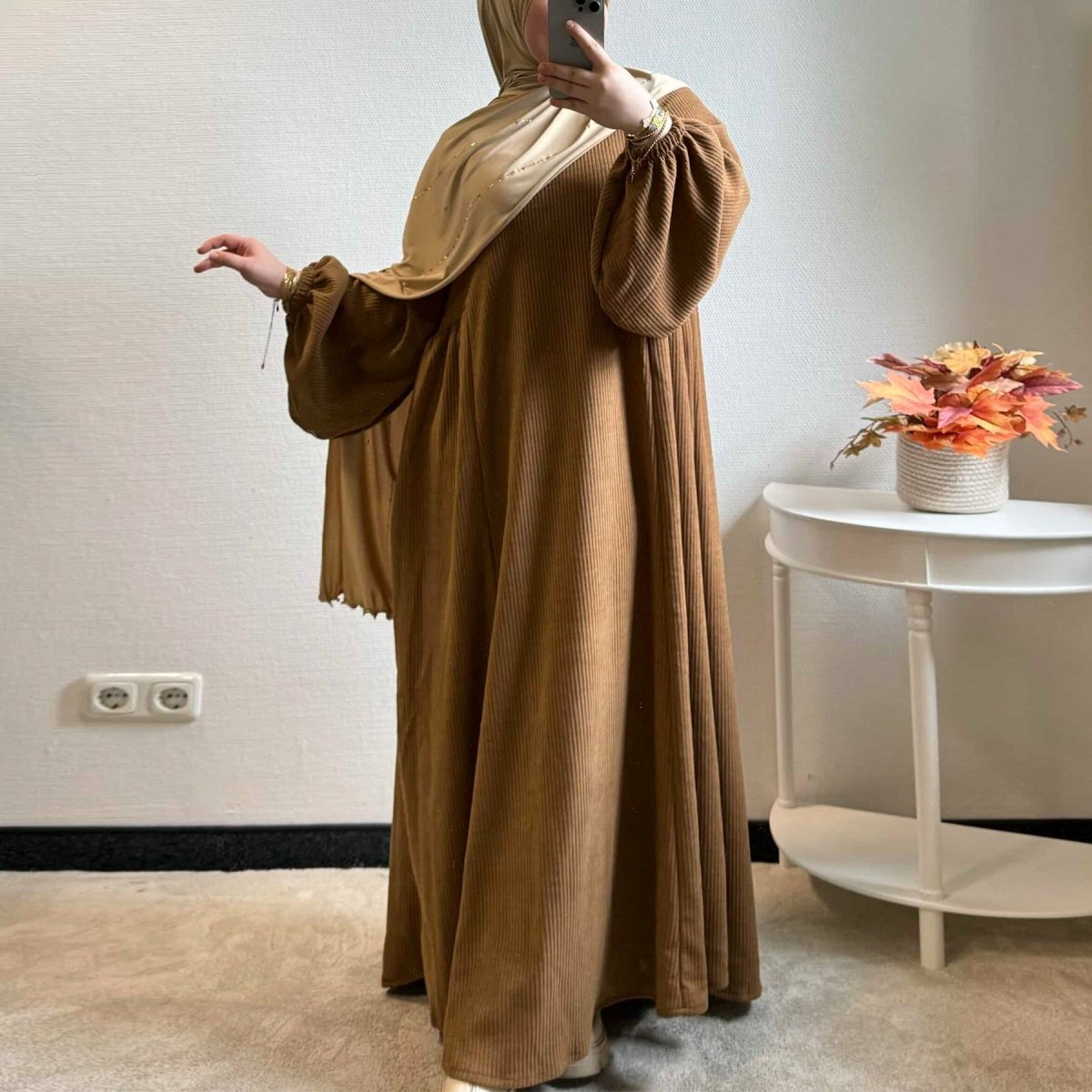 Corduroy Swing Loose Abaya | Corduroy Casual Abaya (MA117)