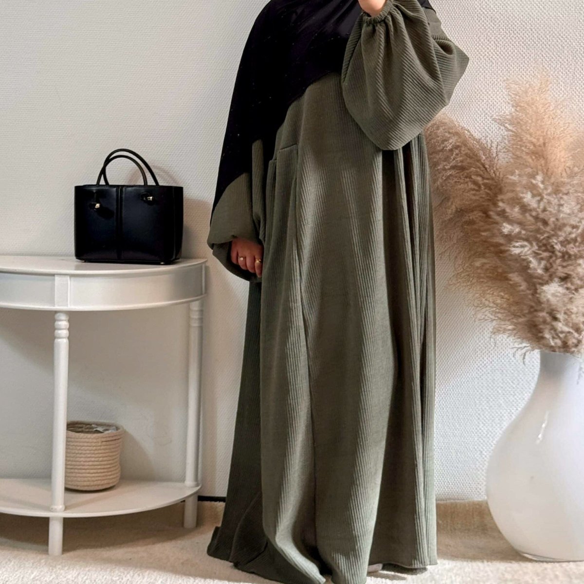 Corduroy Swing Loose Abaya | Corduroy Casual Abaya (MA117)