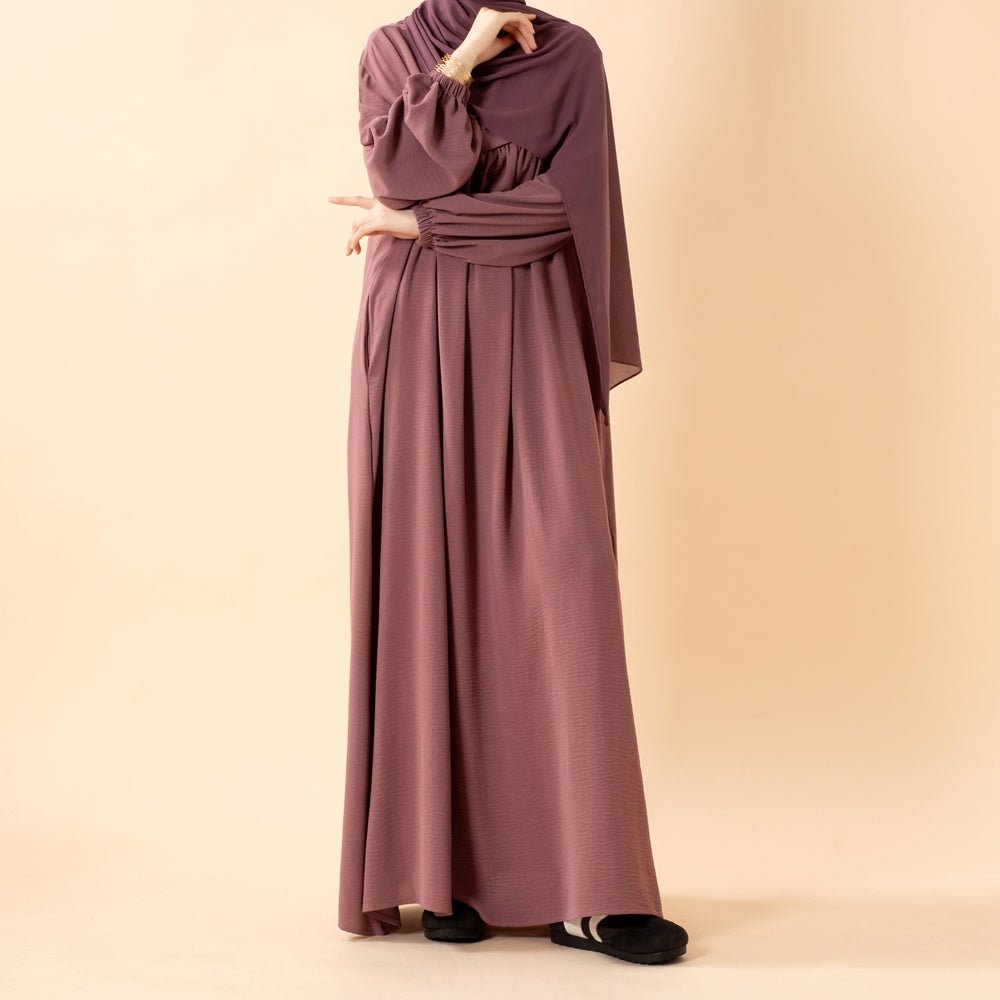 Crepe Abaya with Secure Pockets for Umrah (MA386)