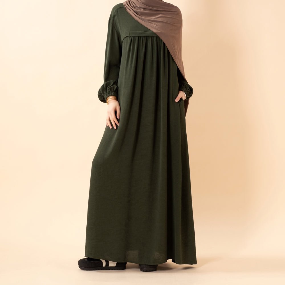 Crepe Abaya with Secure Pockets for Umrah (MA386)