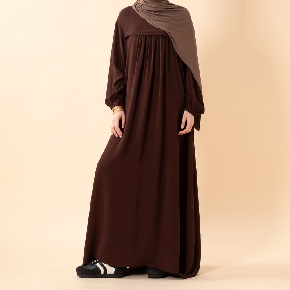 Crepe Abaya with Secure Pockets for Umrah (MA386)