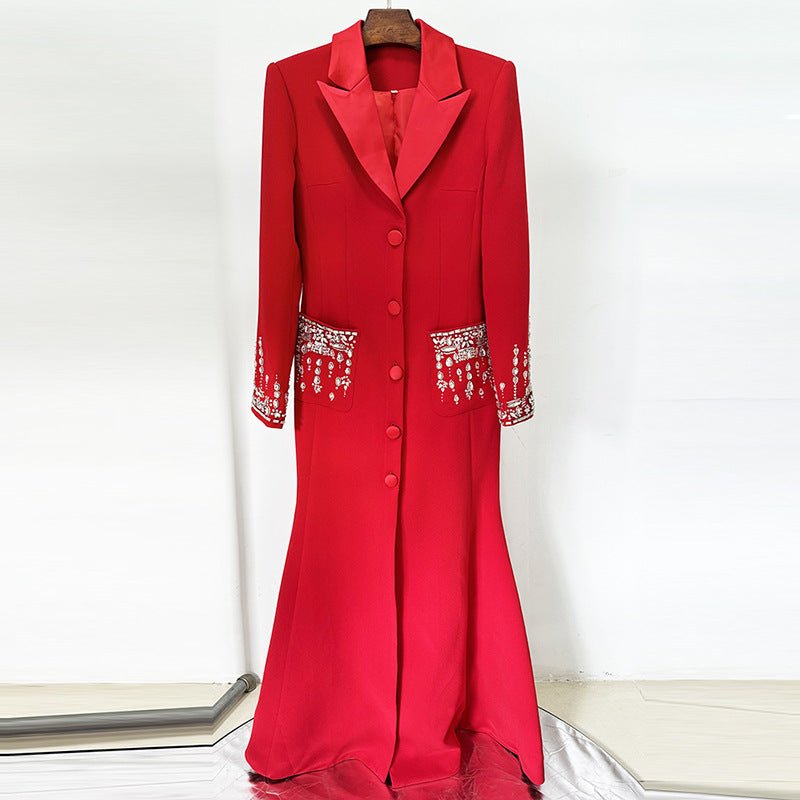 Crystal Embellished Blazer Evening Gown(MS300)