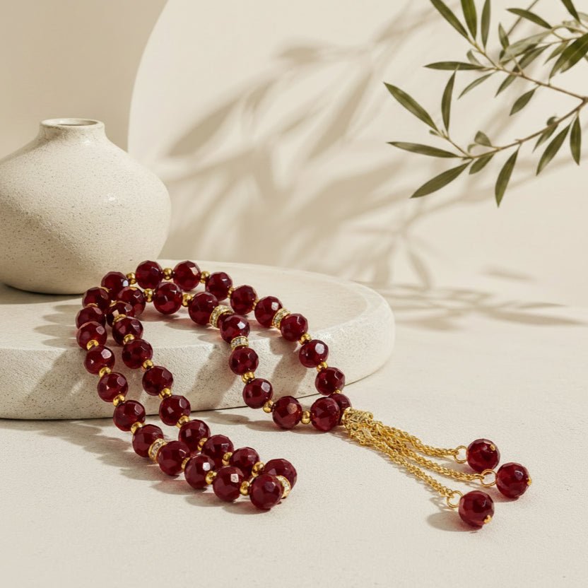 Crystal Glass Muslim Prayer Tasbeeh, 33pcs beads (MR039)