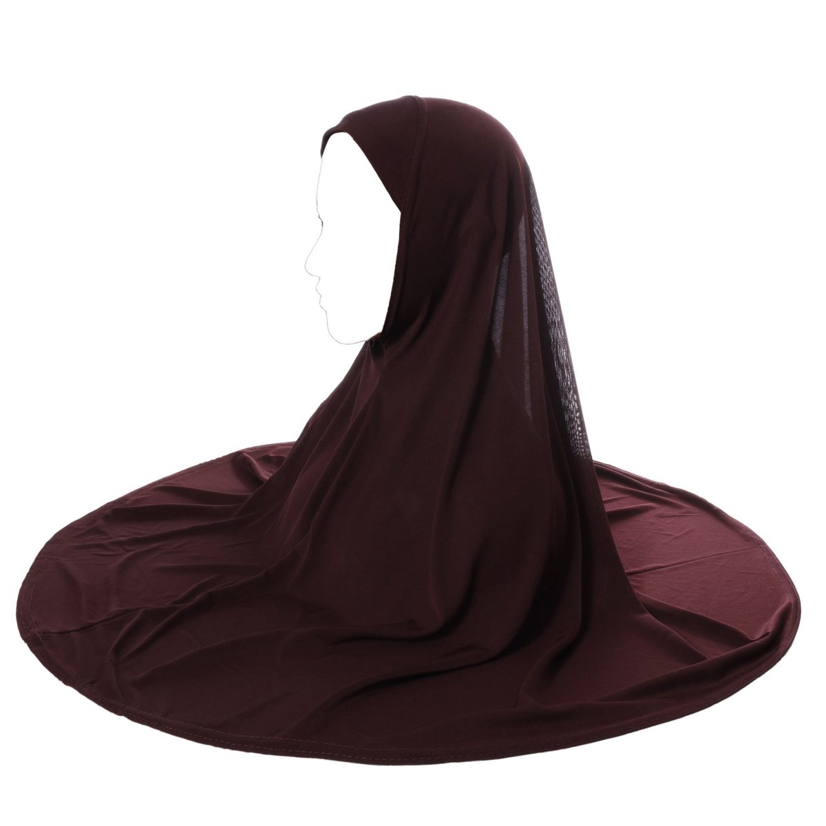 Crystal Linen Round Edge Khimar Hijab(MK028)