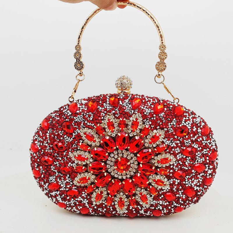 Crystal Sunflower Evening Clutch | Rhinestone Party Bag with Chain Handle(MAC356)