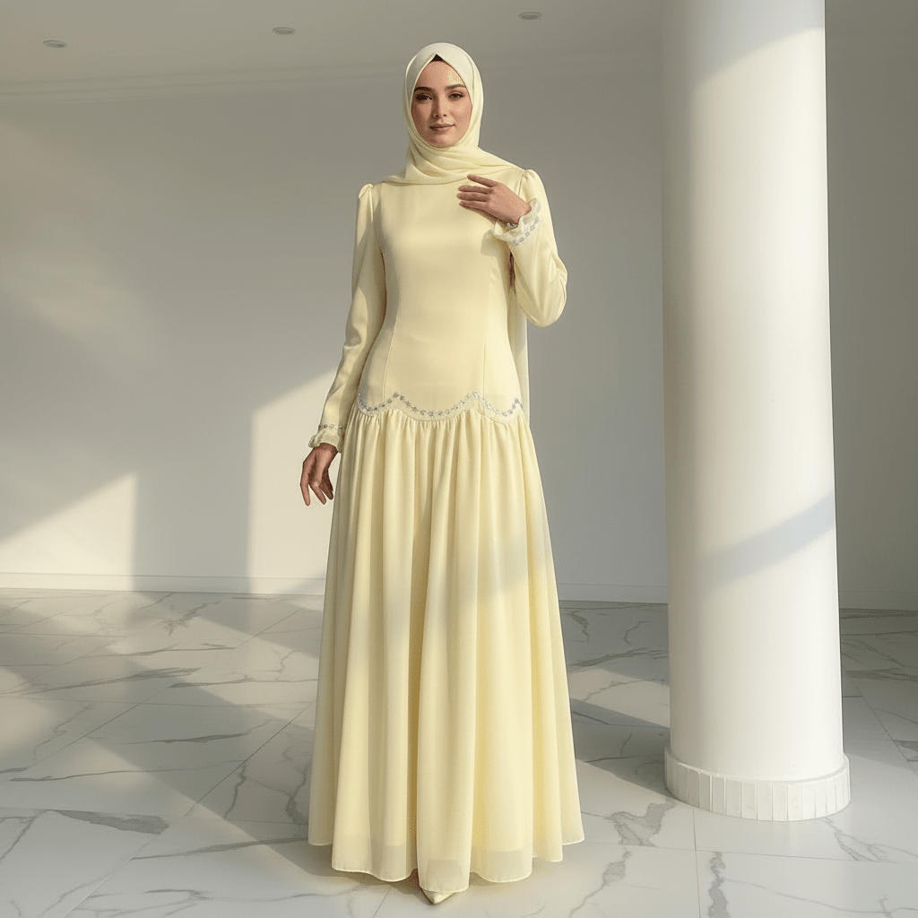 Crystal Waist Chain Dress with Ruffle Cuffs(MS306)