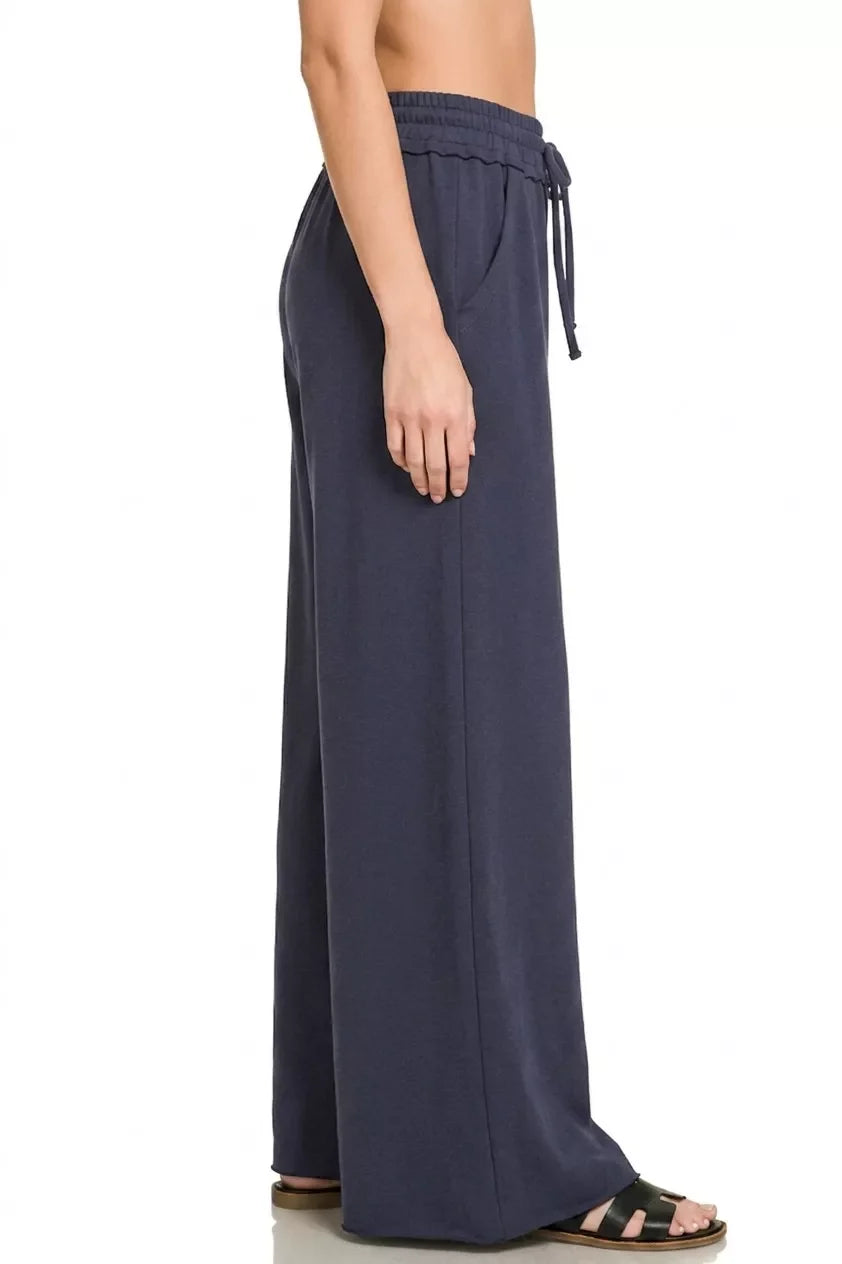 Zenana French Terry Wide Leg Sweatpants