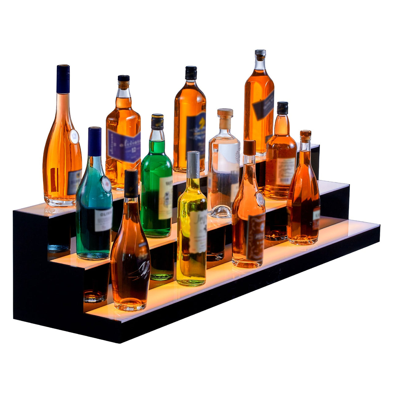 LED Lighted Liquor Bottle Display Bar Shelf RF & App Control 48' 3-Step