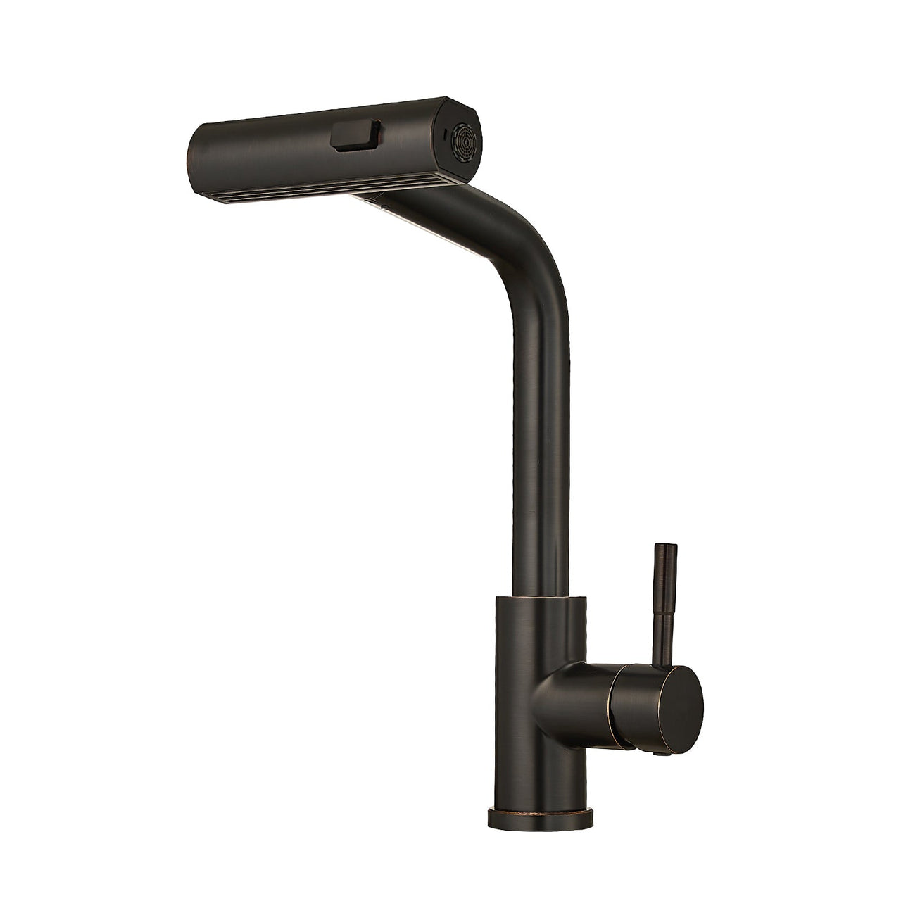 360° Rotation Pull-Down Kitchen Faucet with 3 Spray Modes - Oil Rubbed Bronze /Stainless Steel High-Arc Sink Faucet