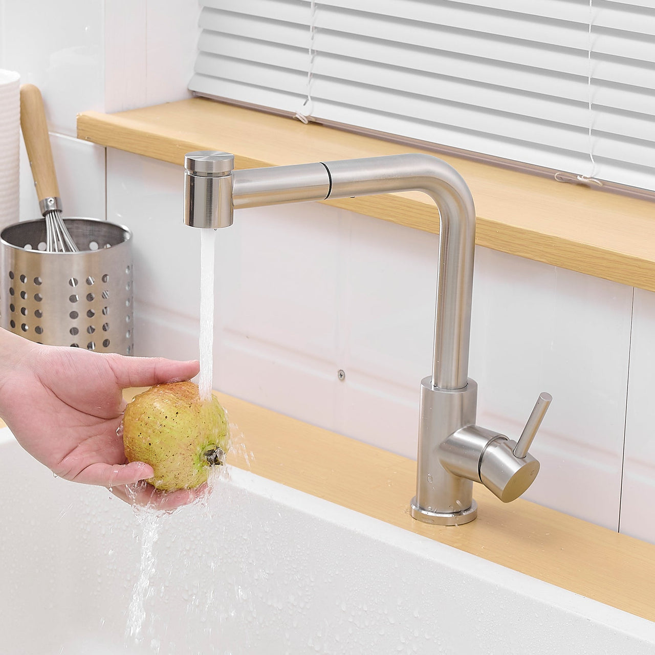 Sink Faucet, Black Kitchen Faucets with Pull out Sprayer, Bathroom Sink Faucets Mini Bar Prep Faucet