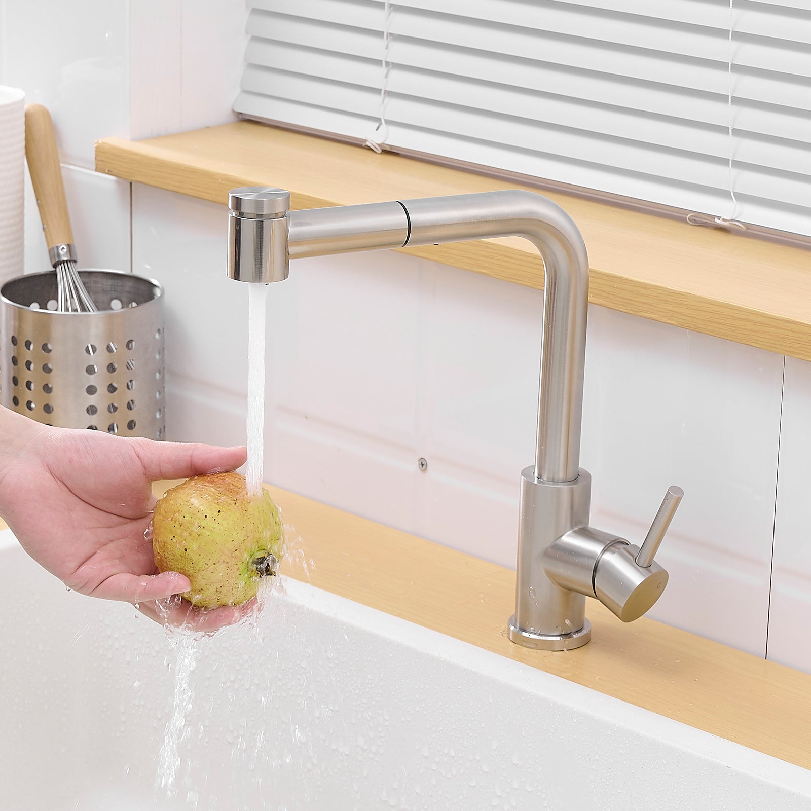 Sink Faucet, Black Kitchen Faucets with Pull out Sprayer, Bathroom Sink Faucets Mini Bar Prep Faucet