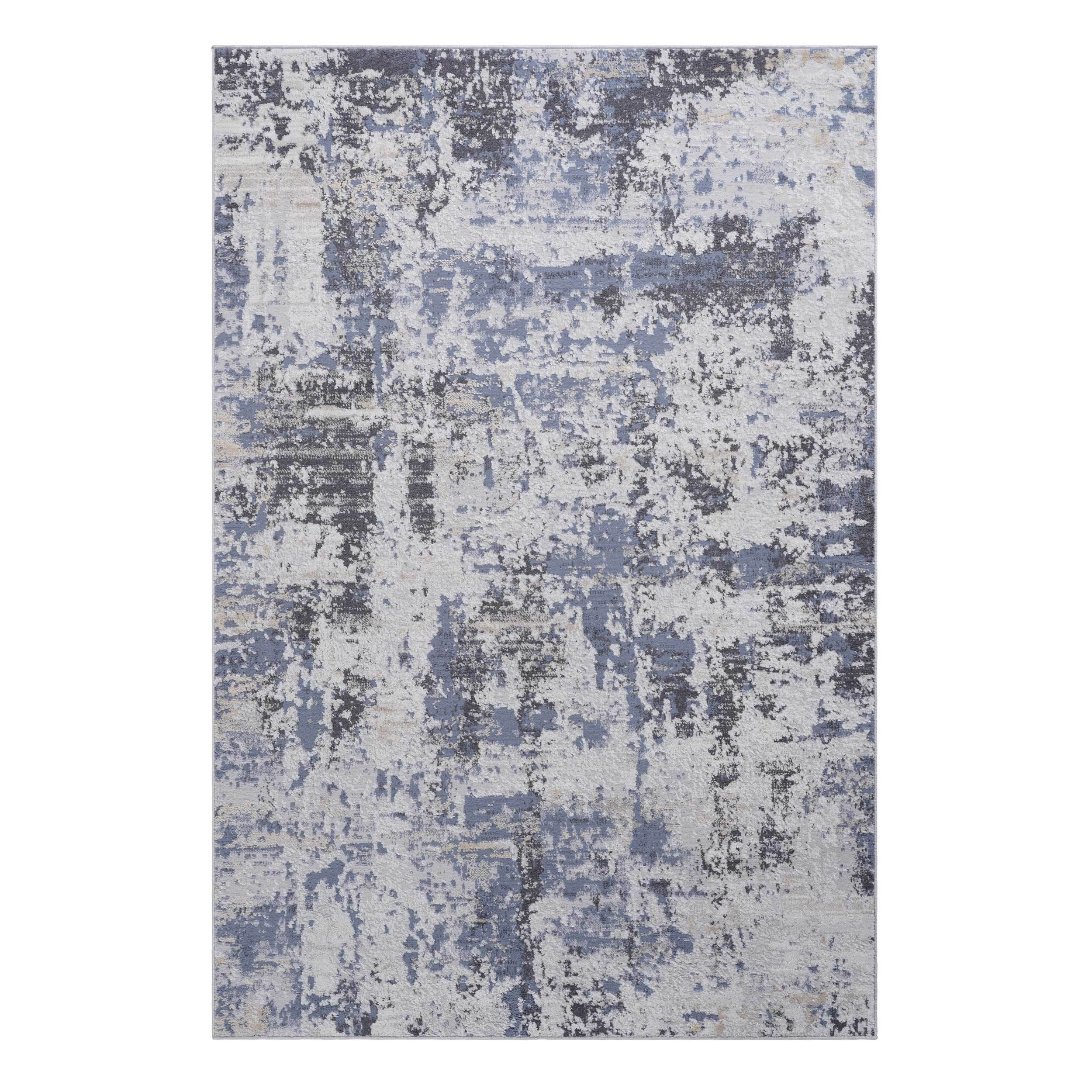 NAAR PAYAS Collection 5X7 Grey / Denim / Abstract Area Rug