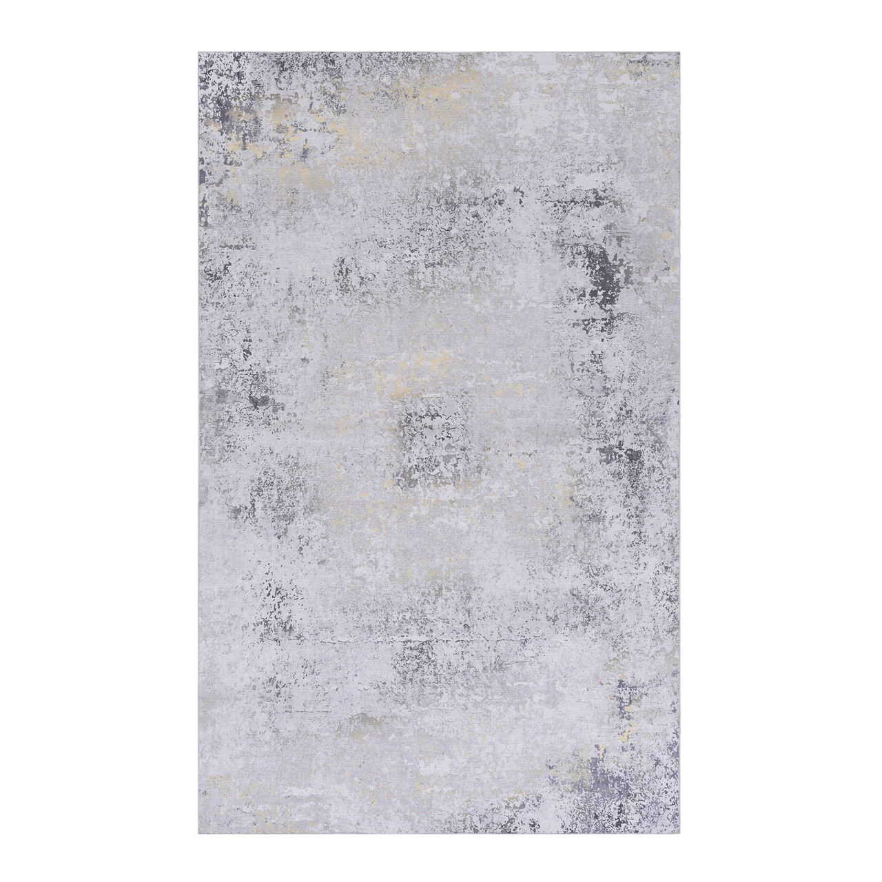 NAAR MAVAL Gold Washable Rug 5x8 Area Rug (Gray+Gold, 5' x 8')