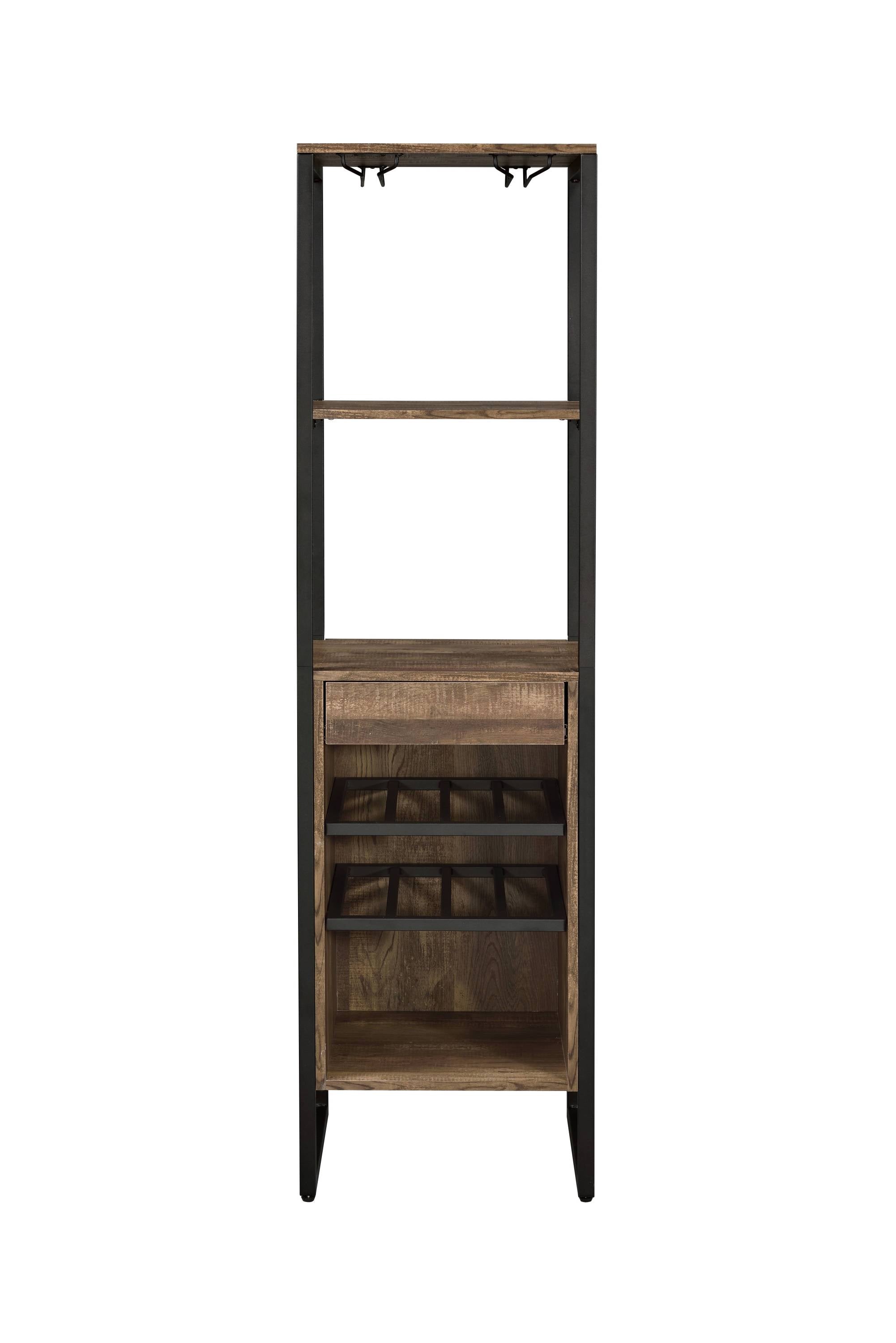 Narik Weathered Oak Finish Wine Rack