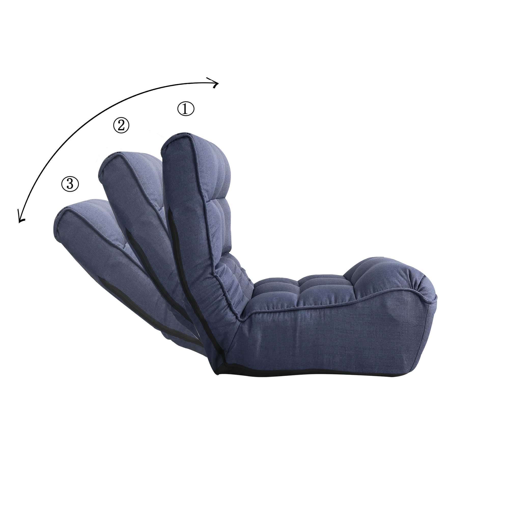 Single sofa reclining chair Japanese chair lazy sofa tatami balcony reclining chair leisure sofa adjustable chair,Navy