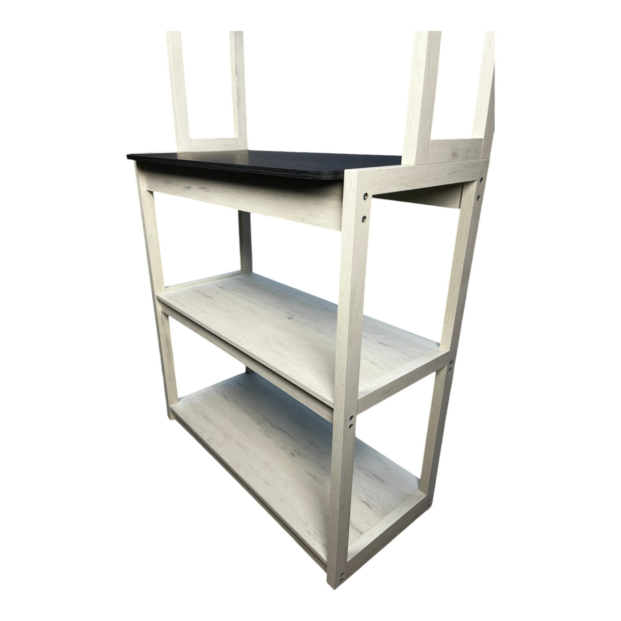 31.5' White and Black color 5-Tier Bakers Rack for Kitchen with Storage, Coffee Bar, Kitchen Shelves,  Microwave Stand
