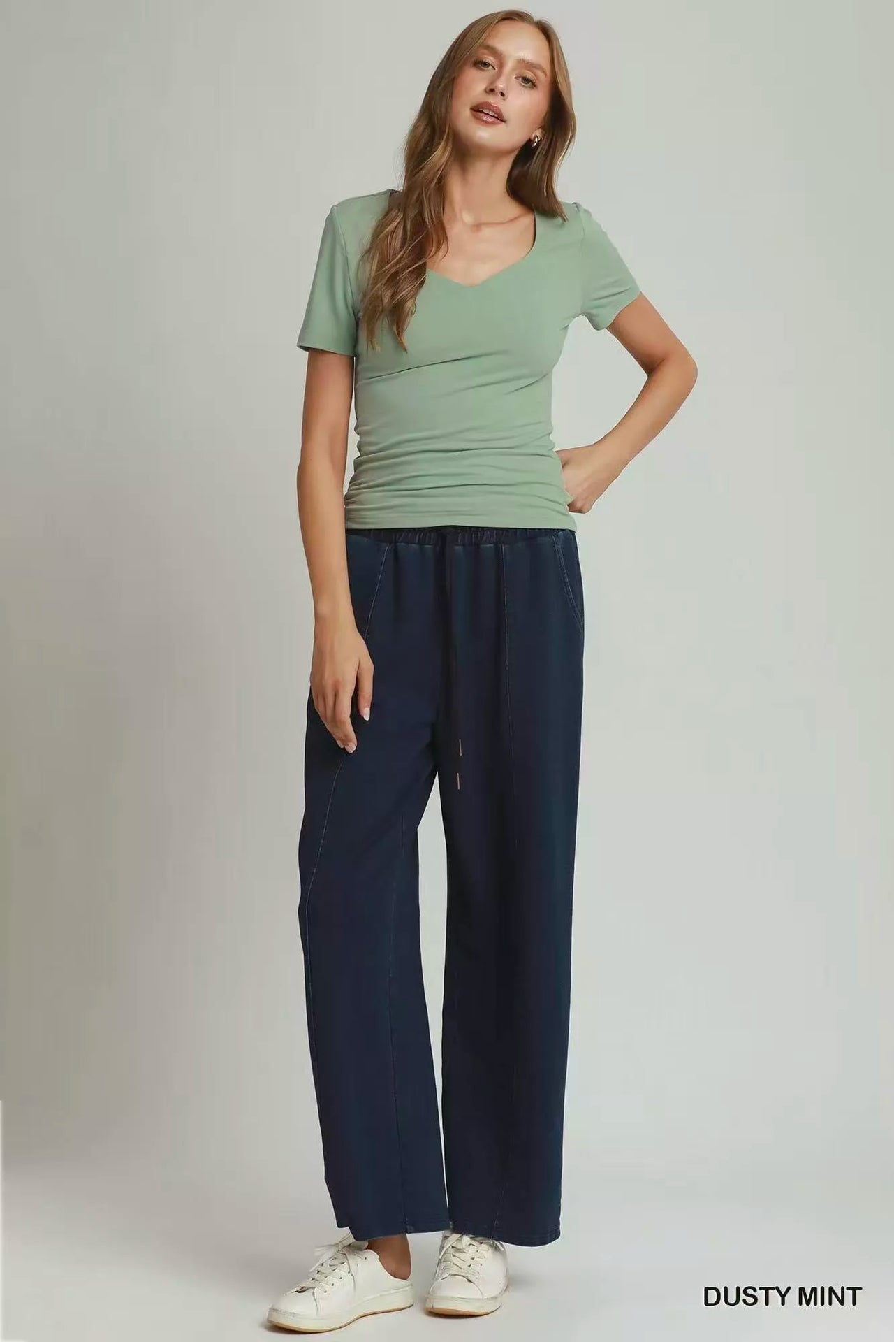 Umgee Sweetheart Neckline Front Double-Lined Top