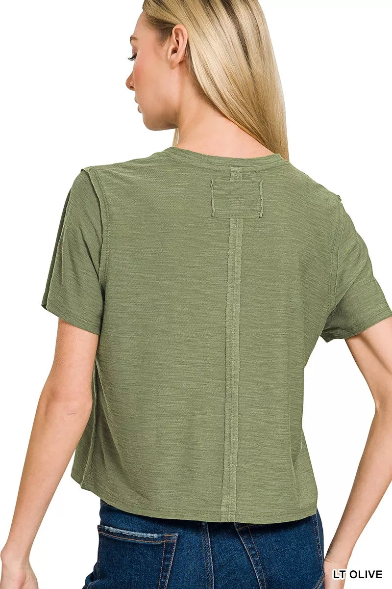 Zenana Slub Short Sleeve Tee