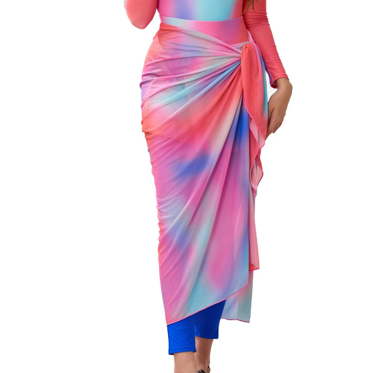 Long Sleeve Peplum Swim Set(MB025)