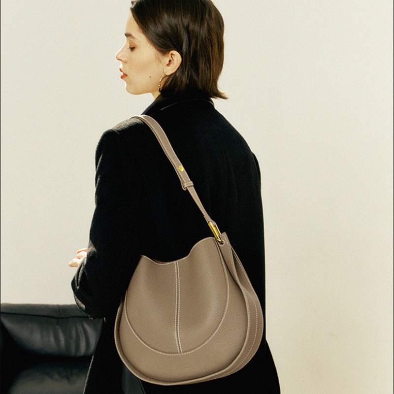 Designer Small Crossbody Bag For Women, Niche Luxury Leather Handbag