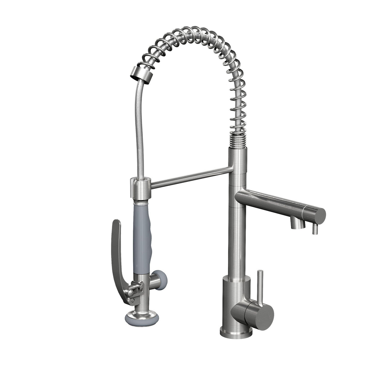 Commercial Single Handle Kitchen Sink Faucet Brushed Nickel Pull Down Sprayer Design