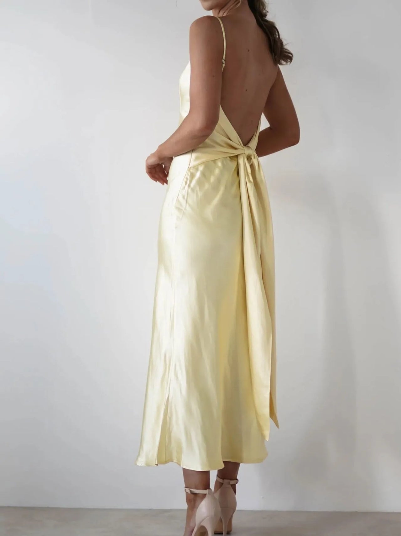 Satin Backless Cami Dress (See size chart where applicable)