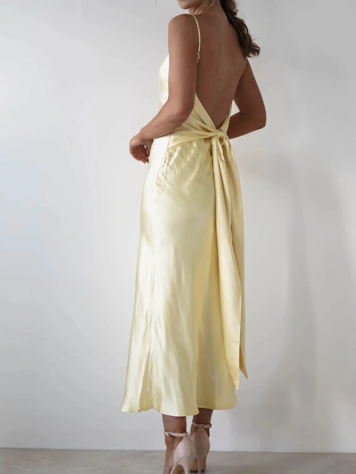 Satin Backless Cami Dress (See size chart where applicable)