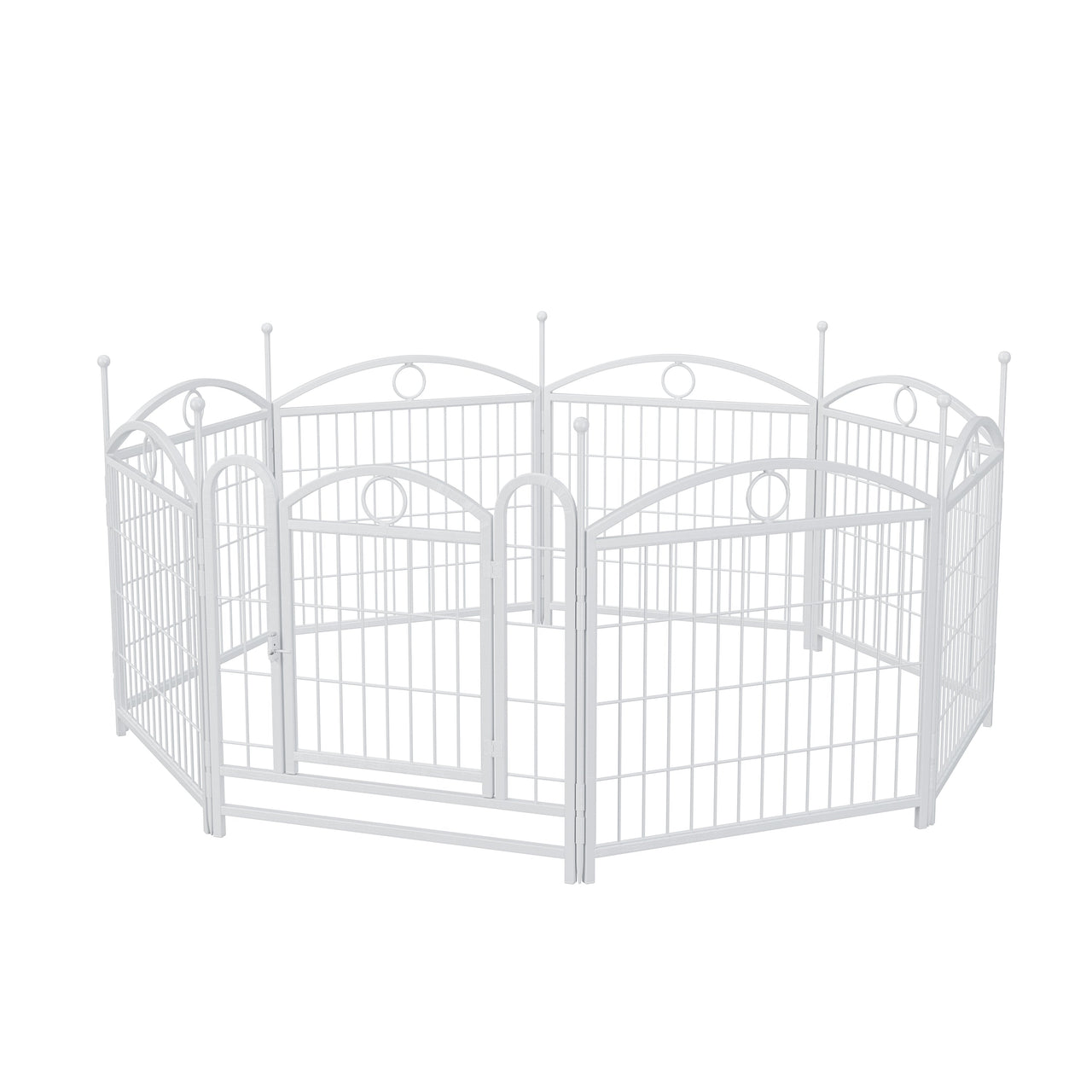 Dog Playpen Indoor 24 inch 8 Panels Metal Dog Pen Pet Dog Fence Outdoor Exercise Pen with Doors, Heavy Duty Dog Fence Puppy Pen for Large Medium Small Dogs Indoor Outdoor Foldable Pet Exercise Pen