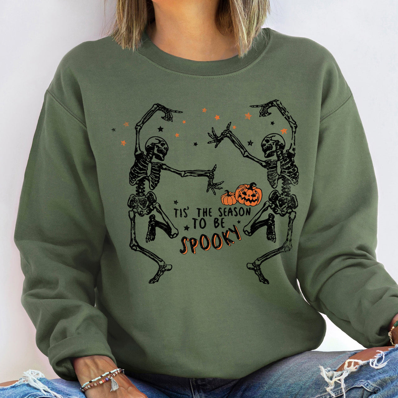 Spooky Dance Halloween Cozy Fleece Inside Soft Thermal Lined For Halloween Nights Sweatshirt