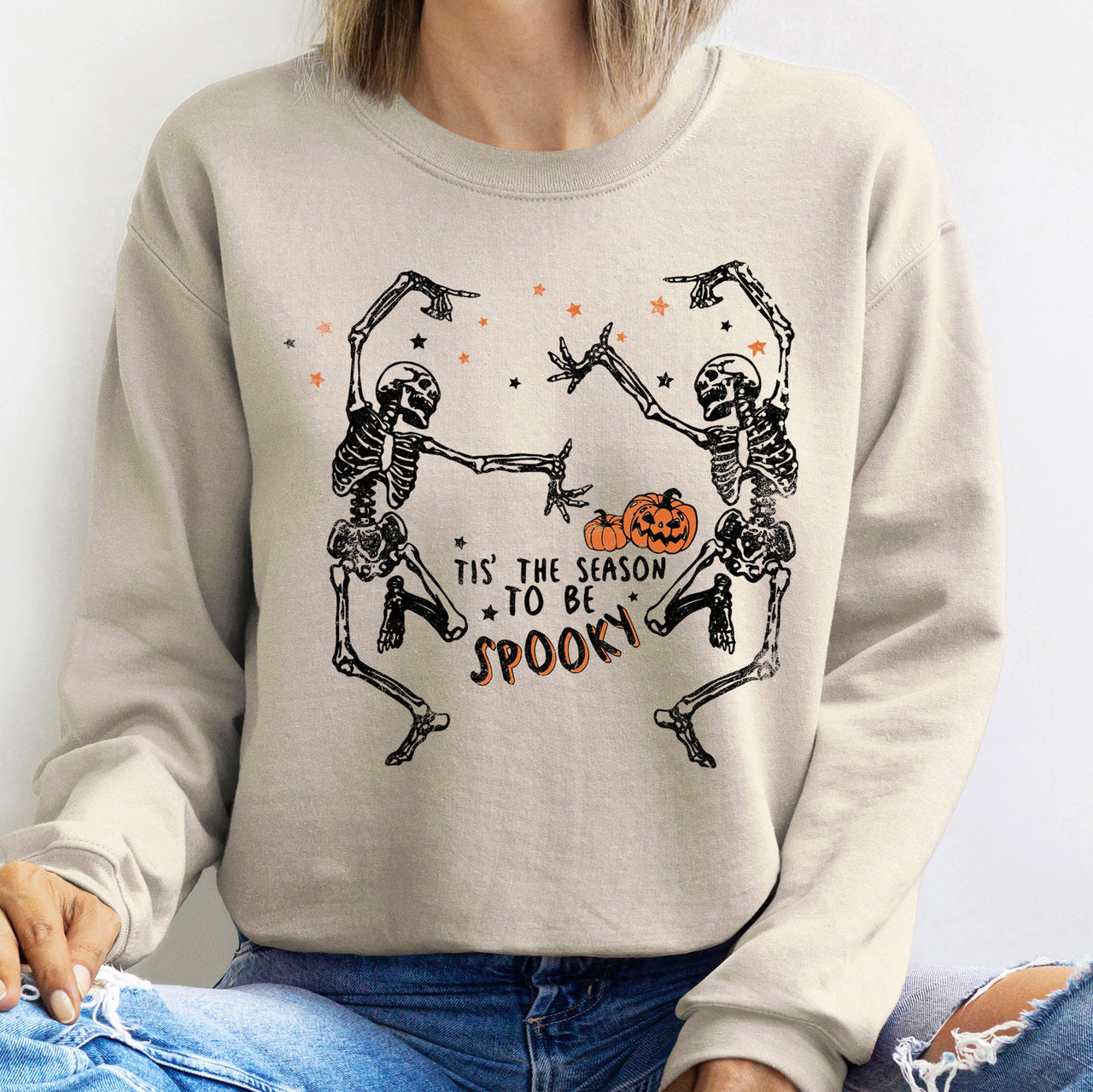 Spooky Dance Halloween Cozy Fleece Inside Soft Thermal Lined For Halloween Nights Sweatshirt
