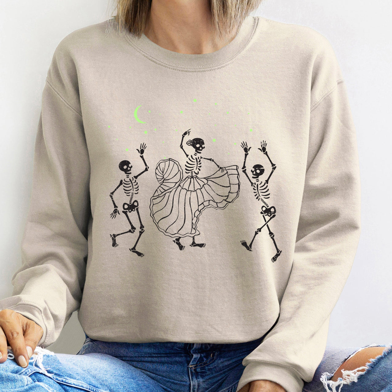 Skeleton Latin Dance Halloween Spooky Skeleton Party Graphic Artwork Edition Sweatshirt