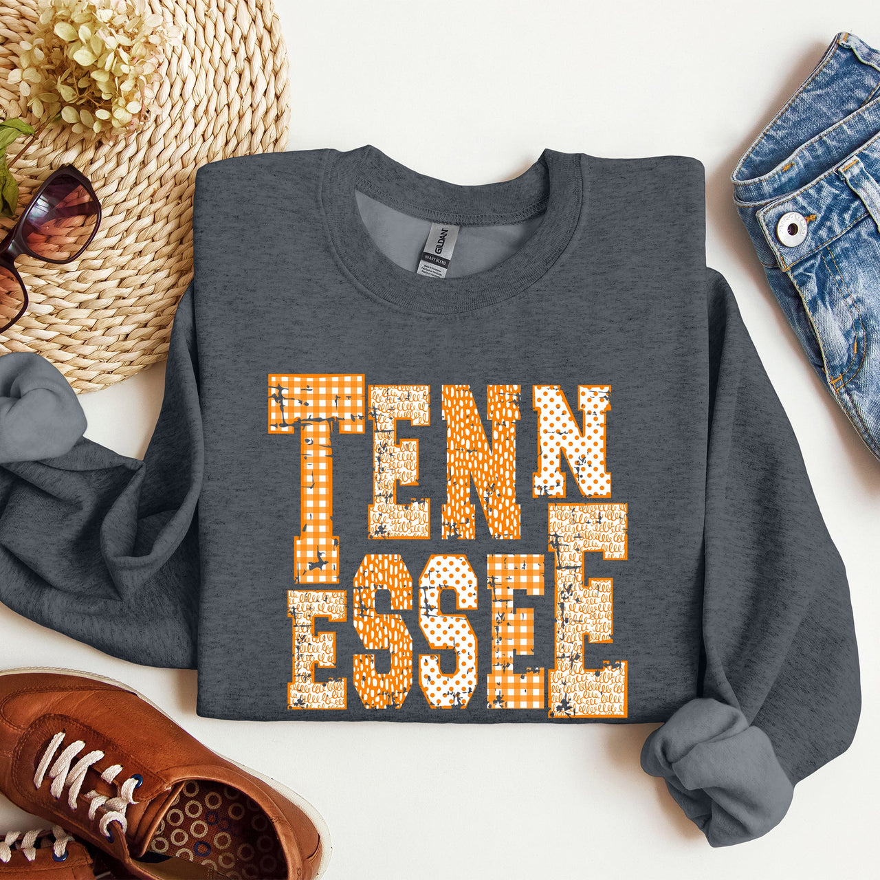 Tennessee Spirit Volunteers Smokey Vols Graphic Heritage Edition Vintage Inspired Soft Fleece Sweatshirt