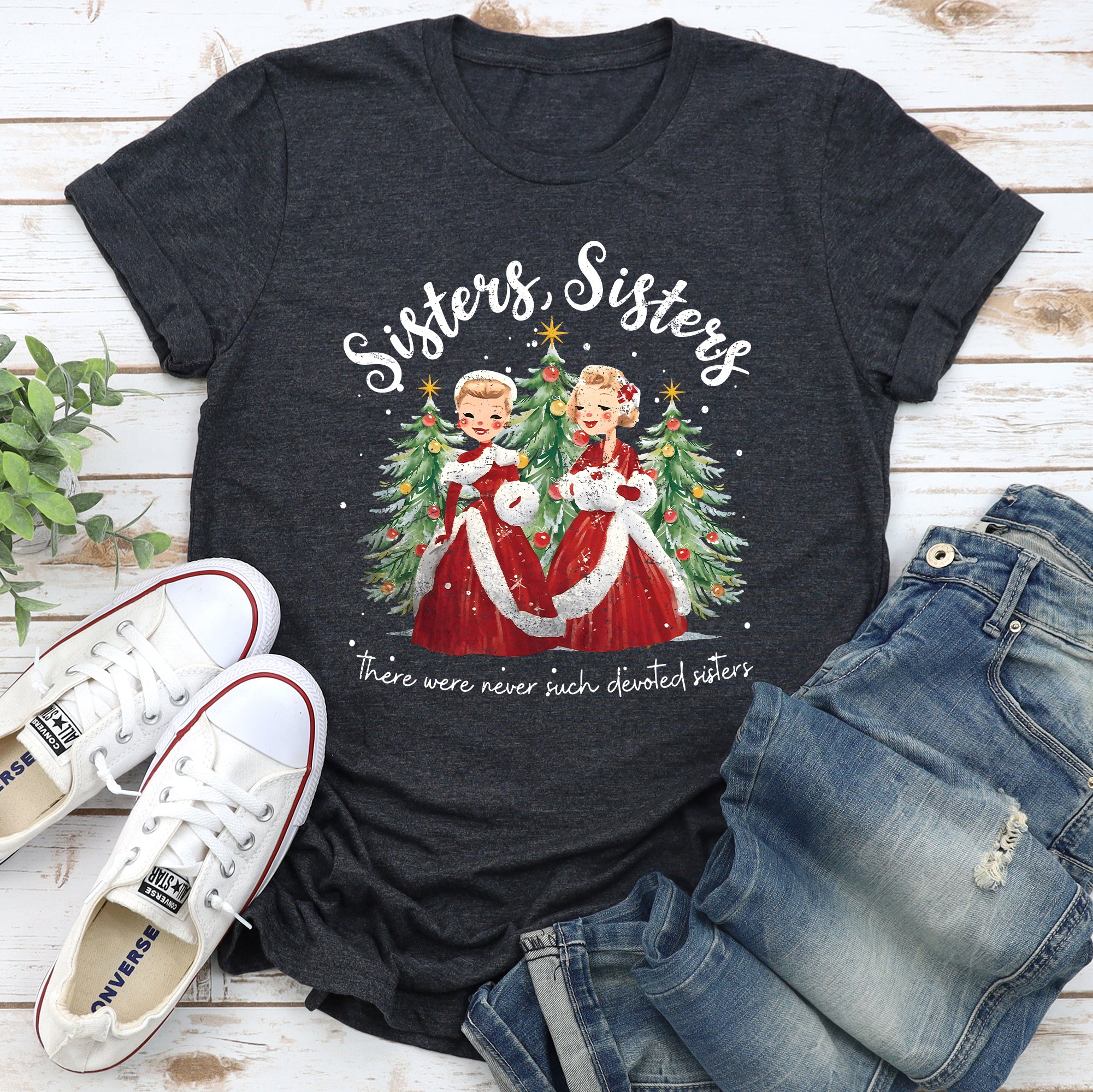 Sisters White Christmas Movie Musical Vintage Theatrical Tribute Inspired By Classic Film Poster Graphic Tee