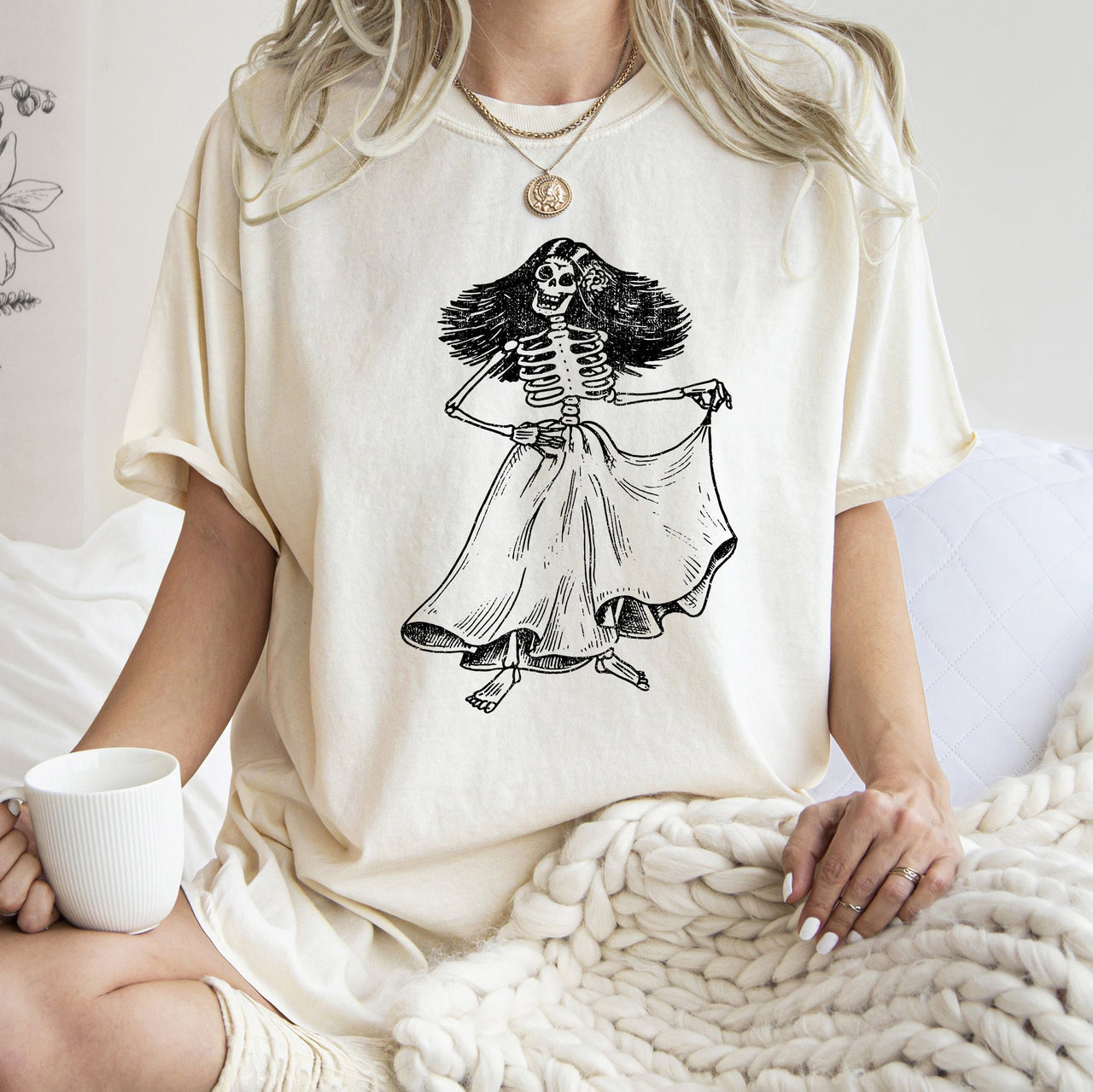 Day Of The Dead Retro Halloween Comfort Colors Tee