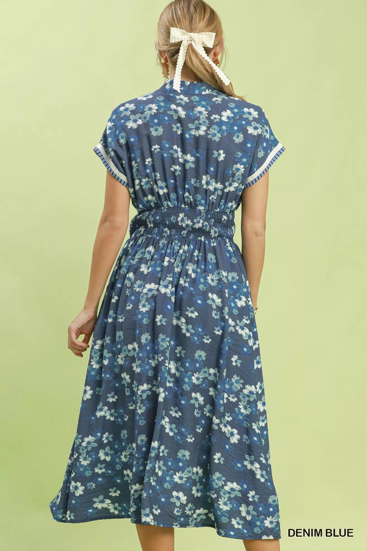 Umgee Ruffle Sleeve Henley Shift Dress