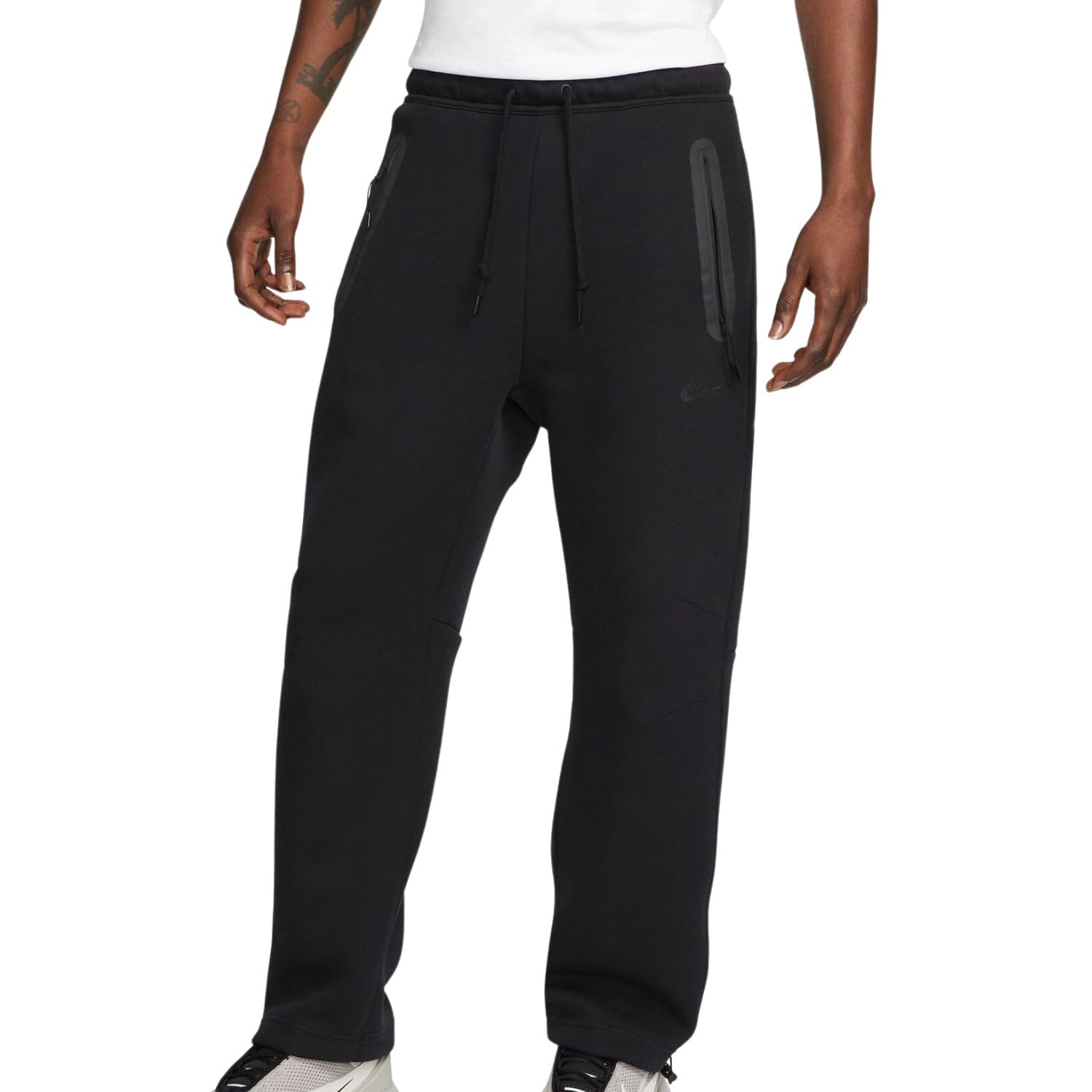Nike Sportswear Tech Fleece Mens Open-Hem Sweatpants (Black/Black FB8012-010) Size Large