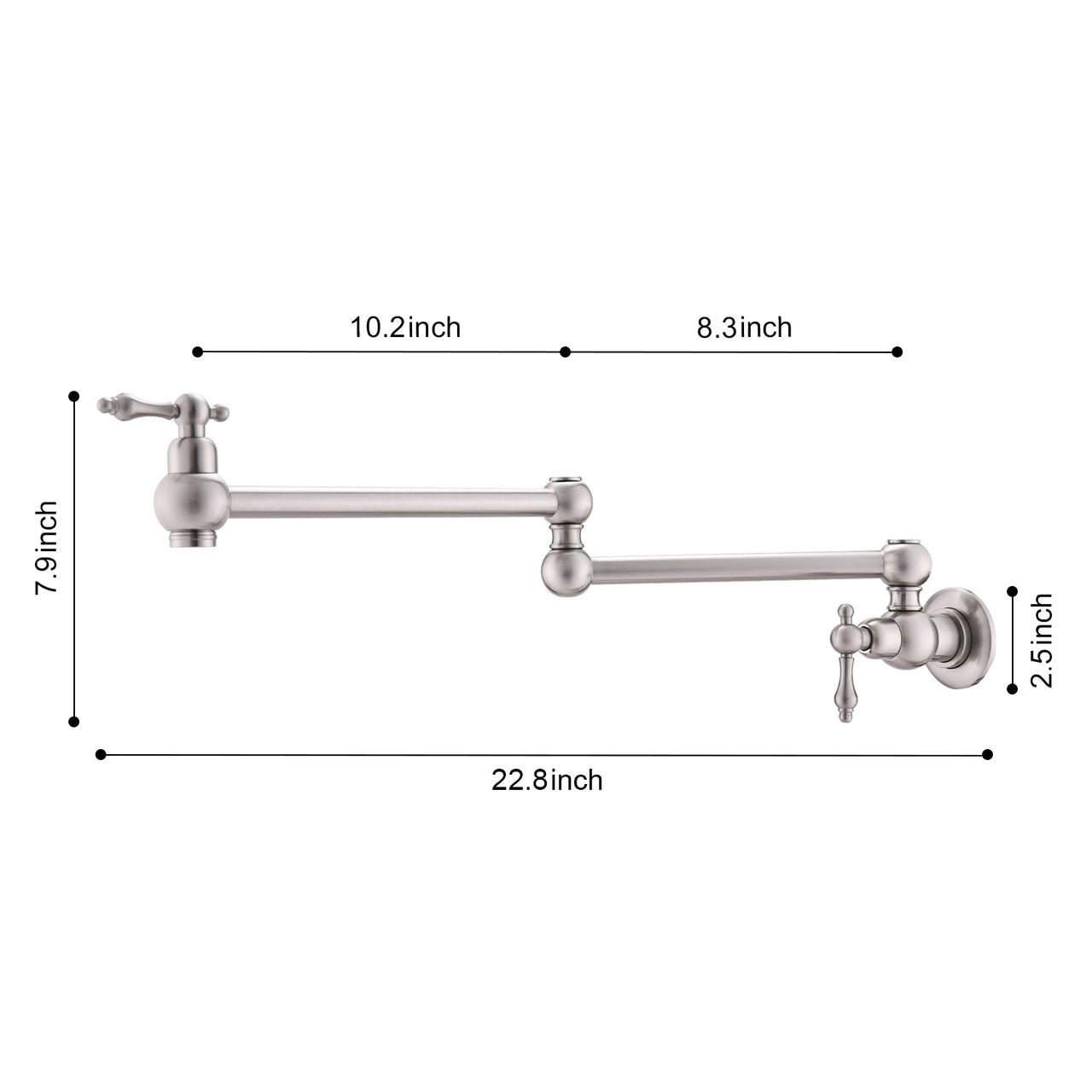 Wall Mount Folding Kitchen Pot Filler Faucet