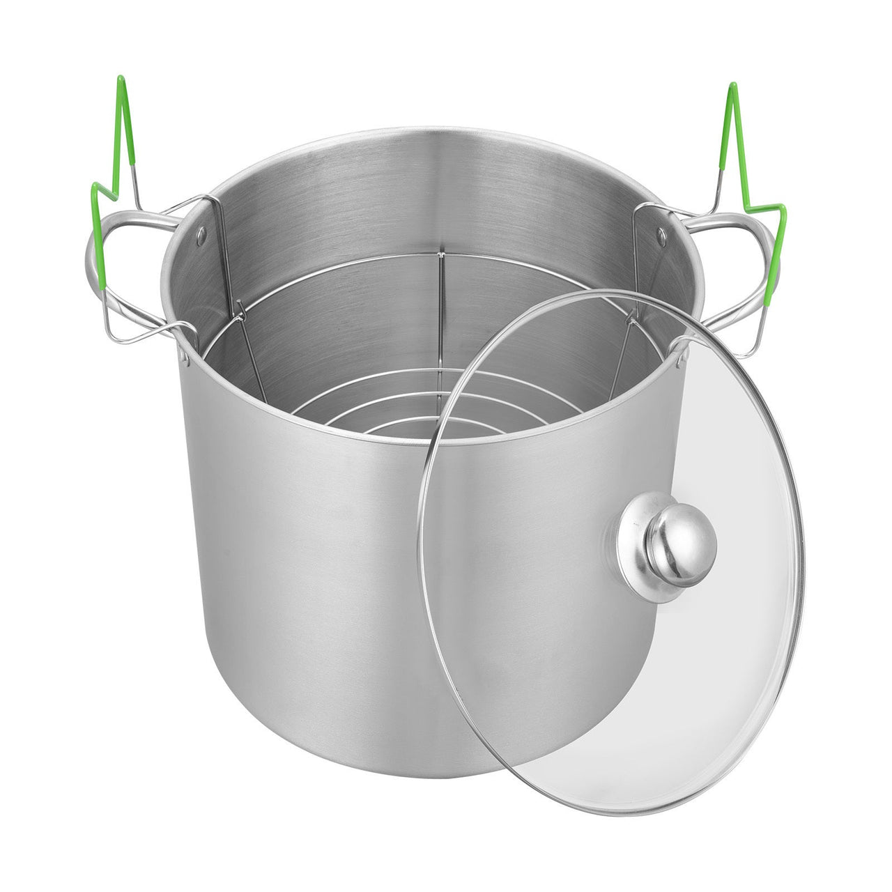Canning Pot with Rack and Glass Lid 21 QT Stainless Steel Waterbath Canner