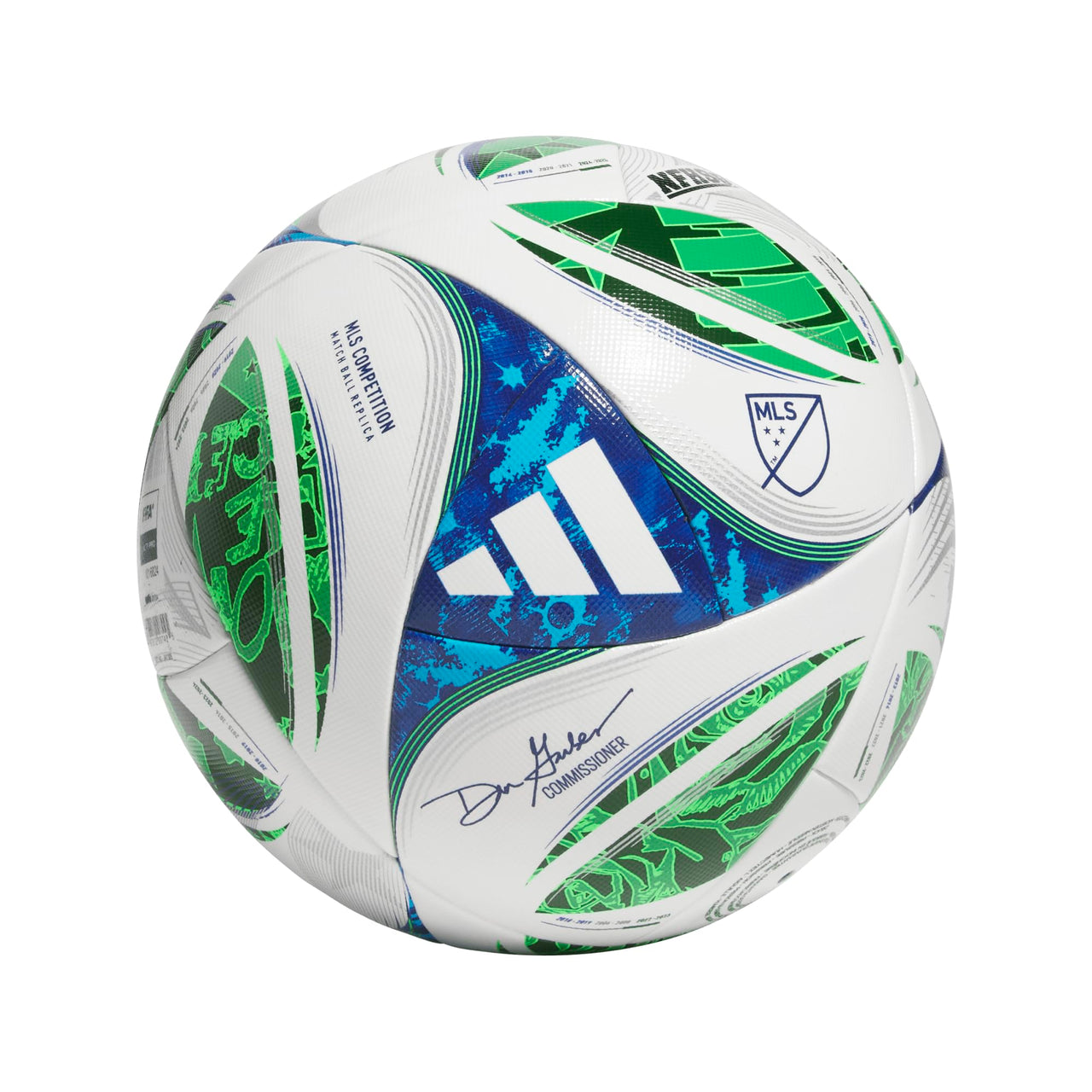 adidas Unisex-Adult MLS Competition Soccer Ball (White/Green/SOLBLU/GLOBLU 4)