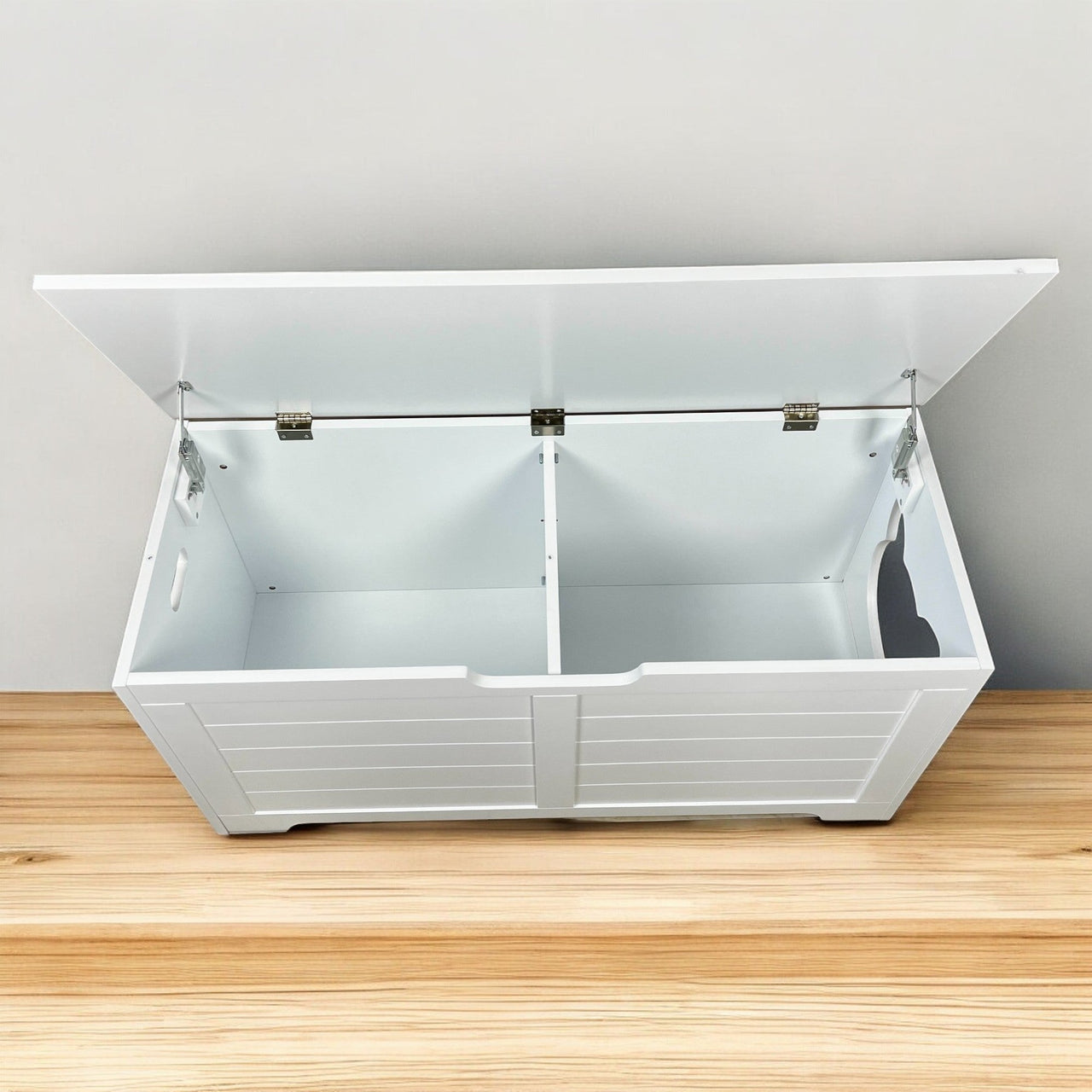 39.4' Top open Cat Litter Box Enclosure Furniture, Cat Washroom, Hidden Litter Box Cover, Cabinet for Large Cat, Dog Proof Cat Litter Boxes, Hideaway Litter Box, Cat House, White