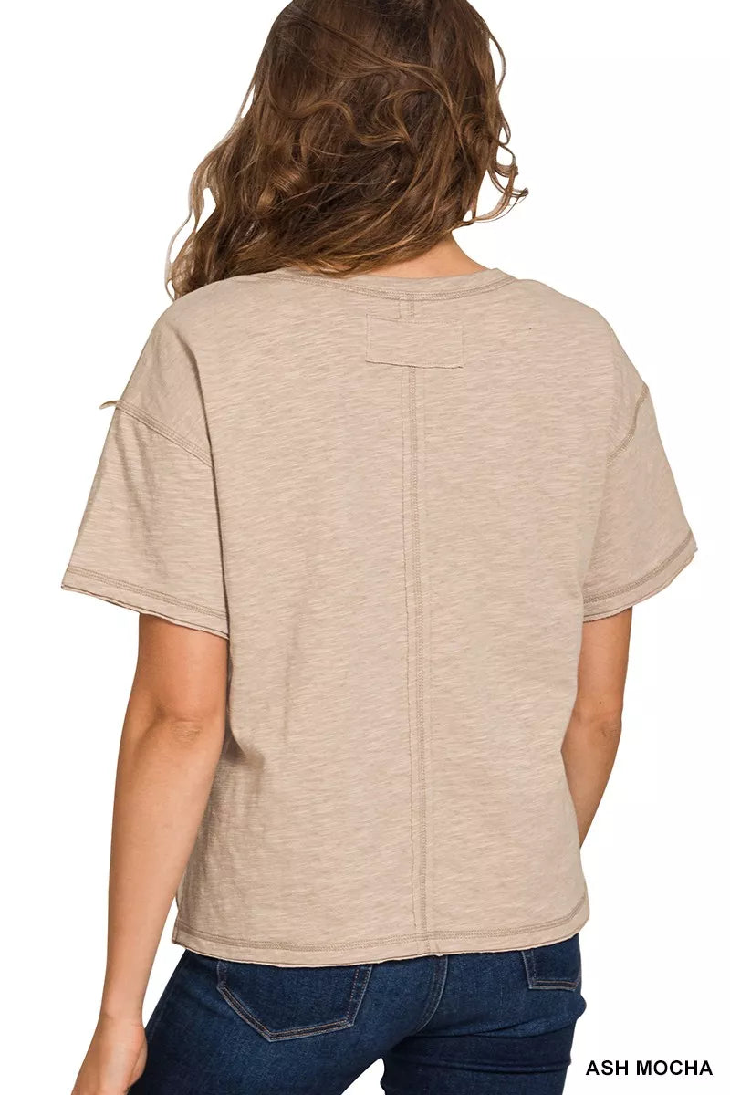 Zenana Cotton Slub Short Sleeve Tee