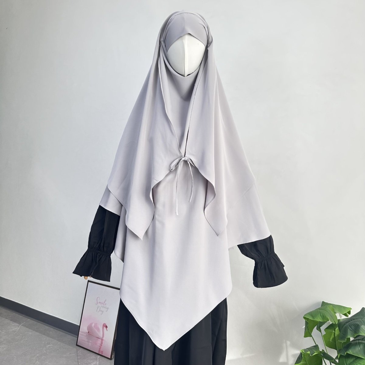 Double Layer Tie-Front Khimar(MK033)
