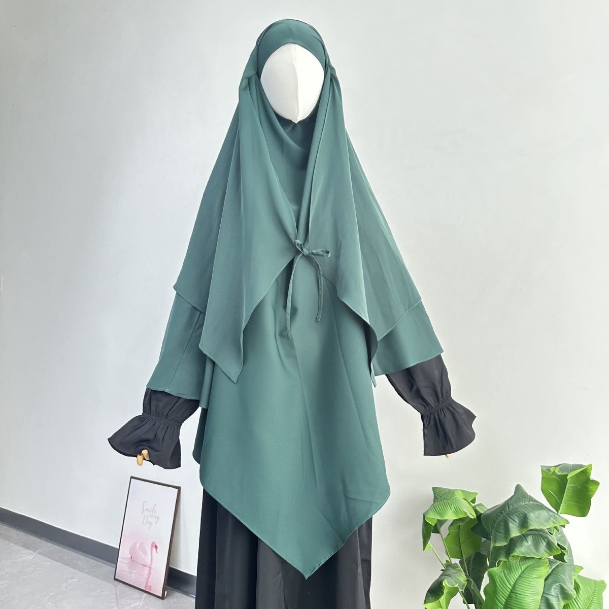 Double Layer Tie-Front Khimar(MK033)
