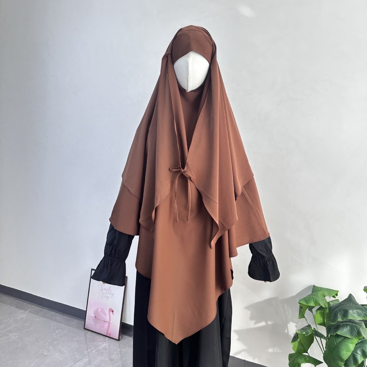 Double Layer Tie-Front Khimar(MK033)