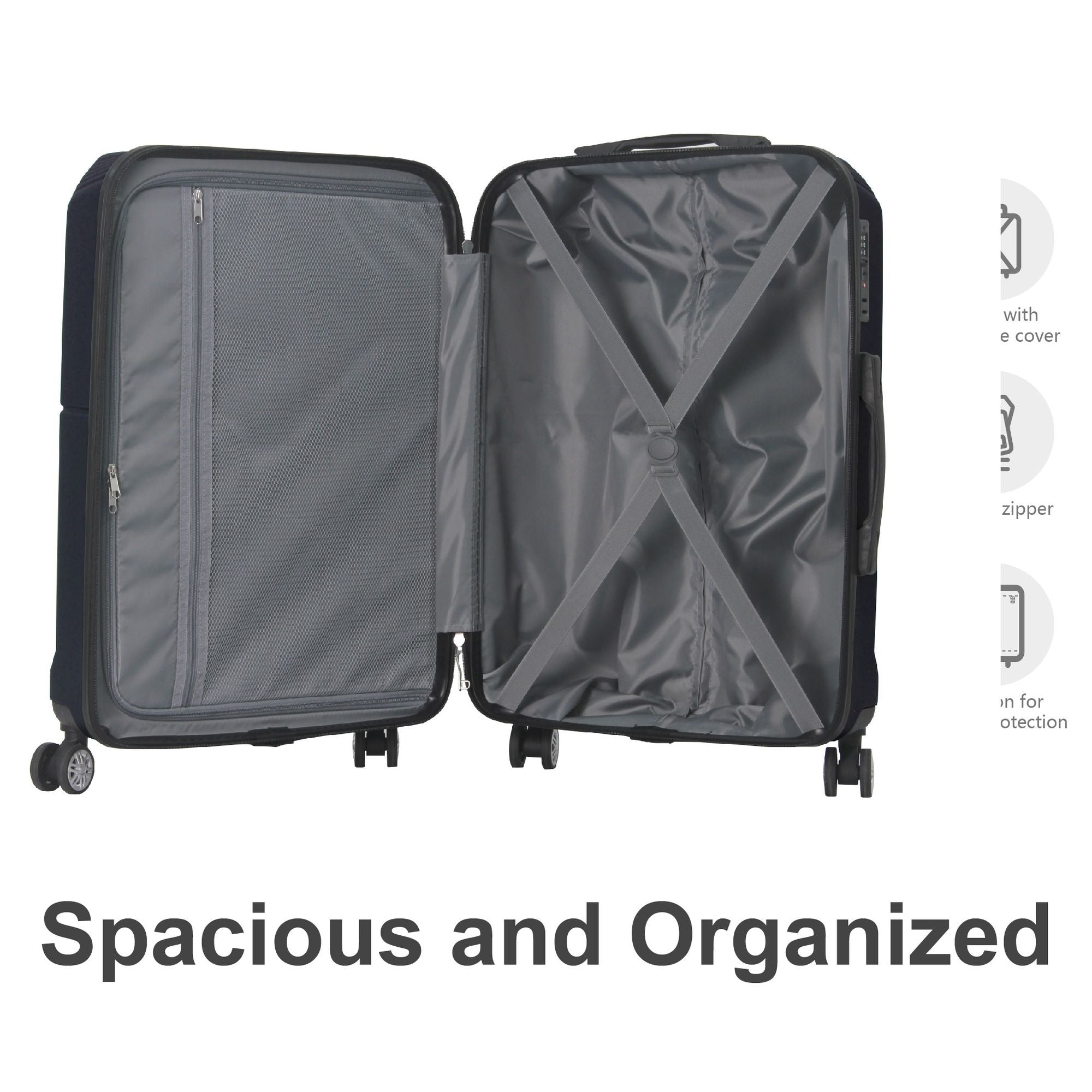 BLUE 3-Piece Premium ABS Luggage Set-20