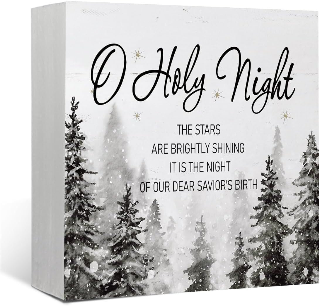 Christmas Decor Red Truck Christmas Wooden Box Signs Buffalo Plaid Christmas Decorations Christmas Decor for Home Office Bedroom Fireplace Car Tiered Tray Decor Christmas Gifts for Women 5x5