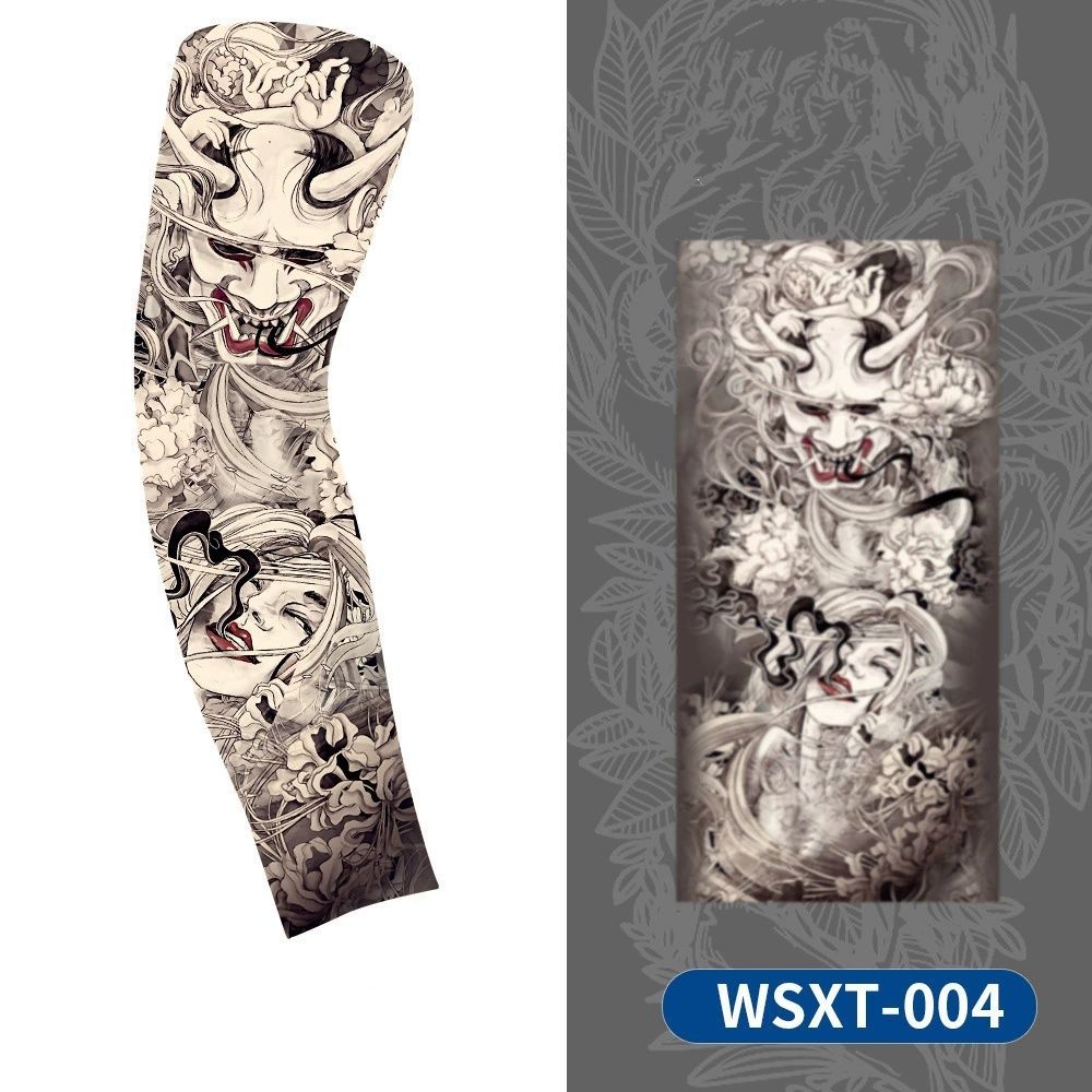 1 Pc Tattoo sleeves for summer outdoor sports, breathable, sweat absorbing, sun shading, seamless koi flower arm tattoo ice sleeves